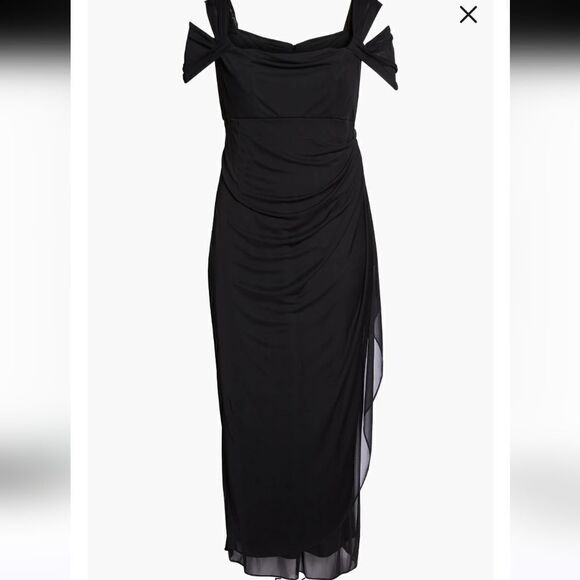 Alex Evenings Cold Shoulder Ruffle Gown  NWT Size 4P - Picture 5 of 10